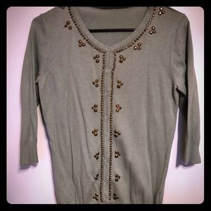 soft mint merona beaded cardigan